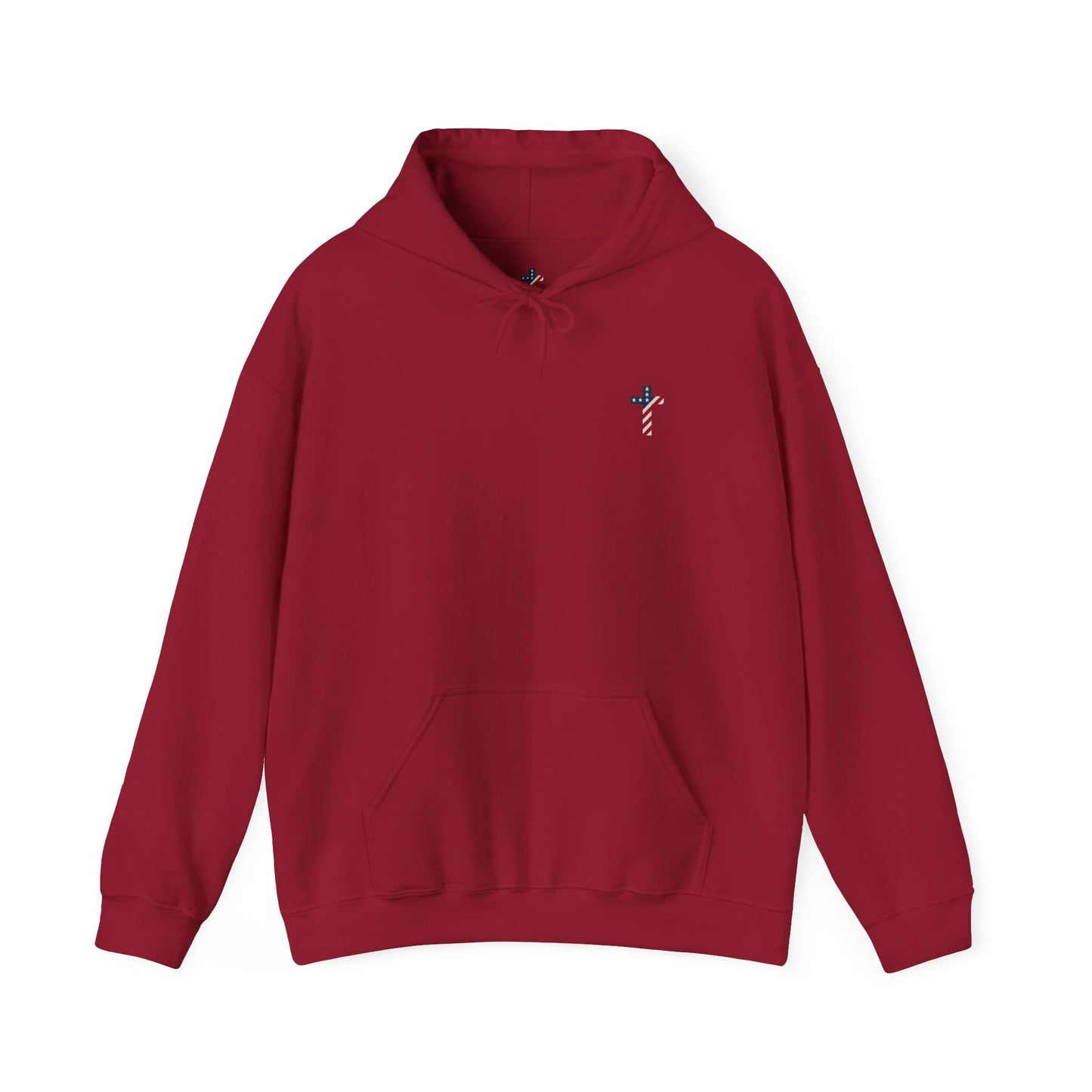 American Flag Cross- Gildan Hooded Sweatshirt