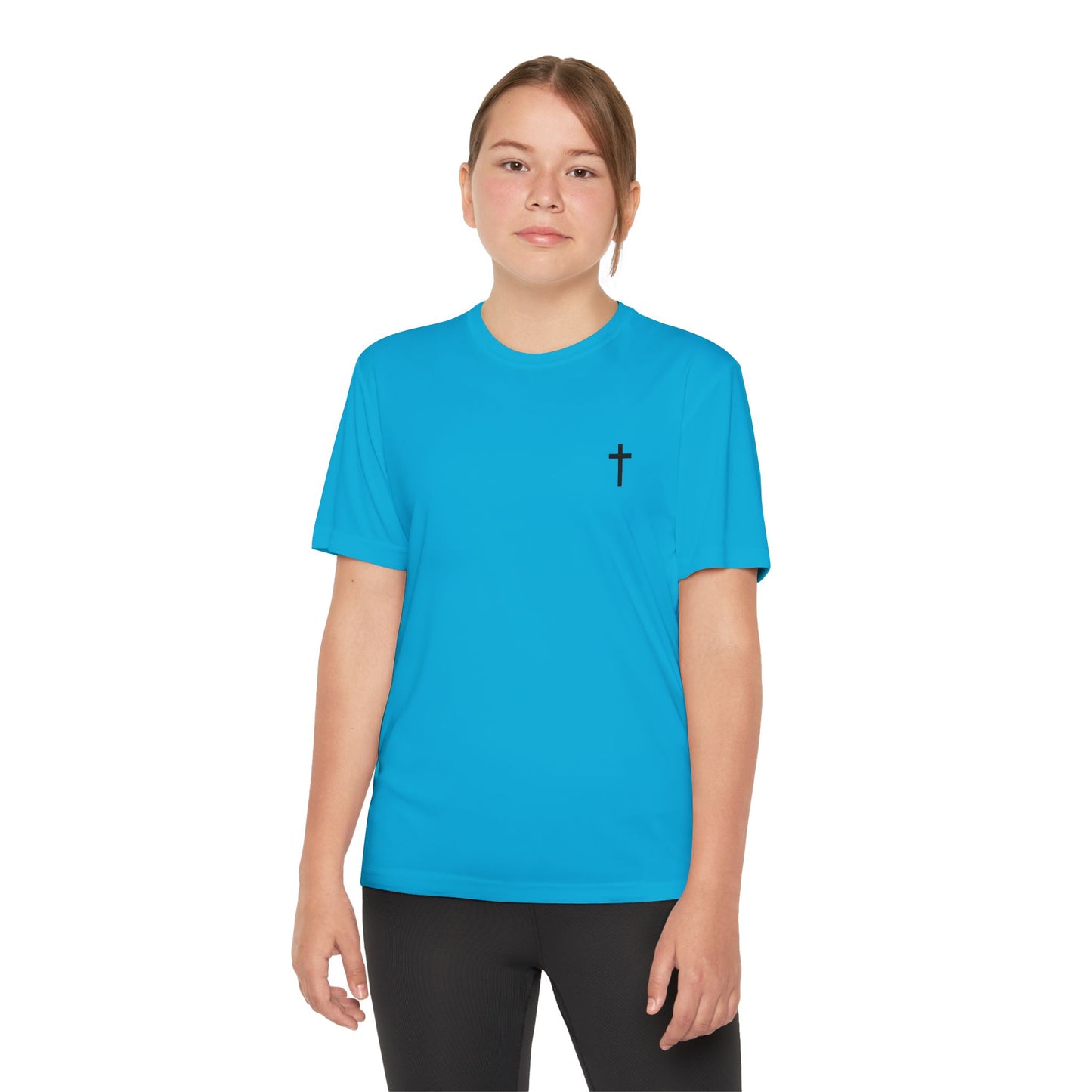 Youth Sport-Tek Tee with Black Cross
