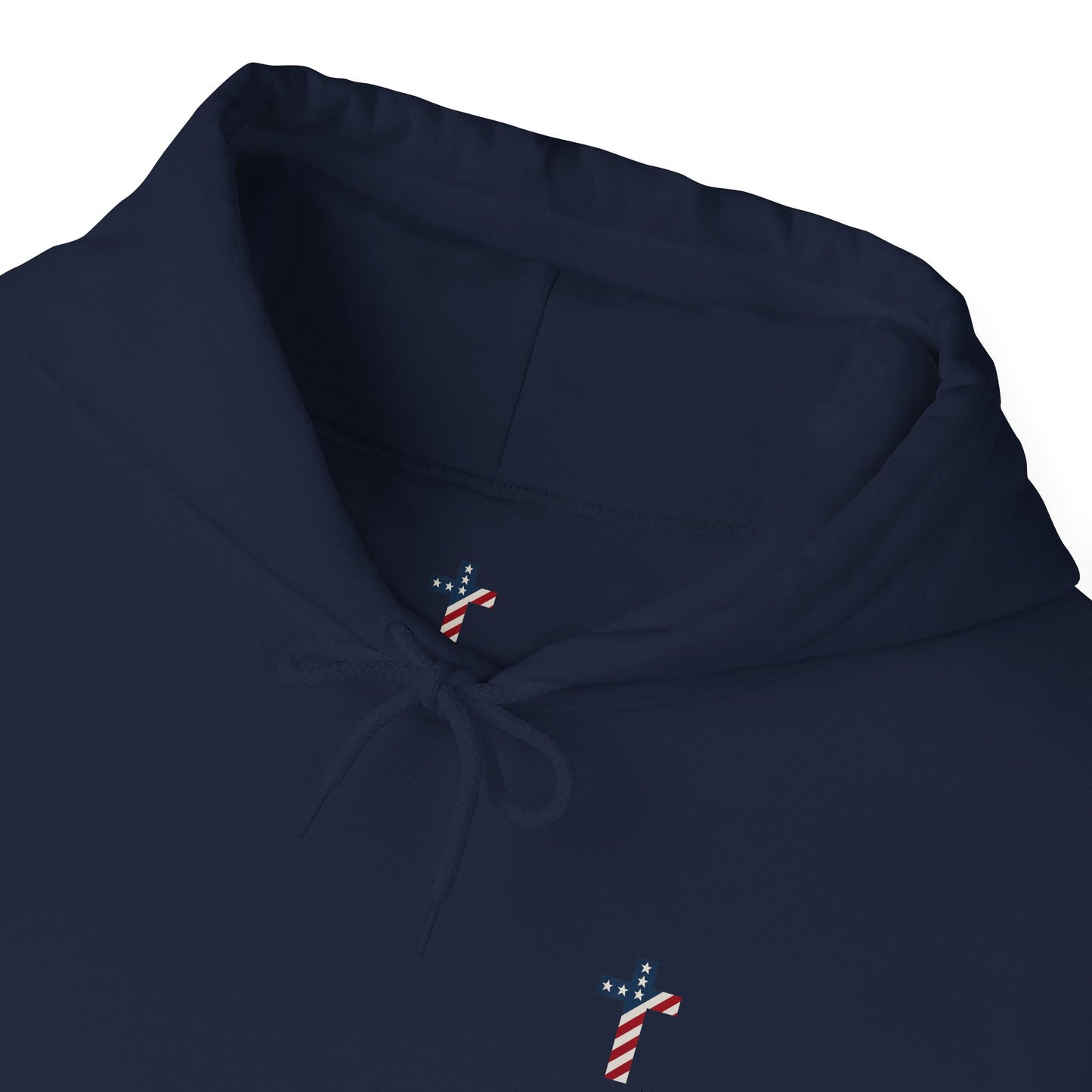 American Flag Cross- Gildan Hooded Sweatshirt