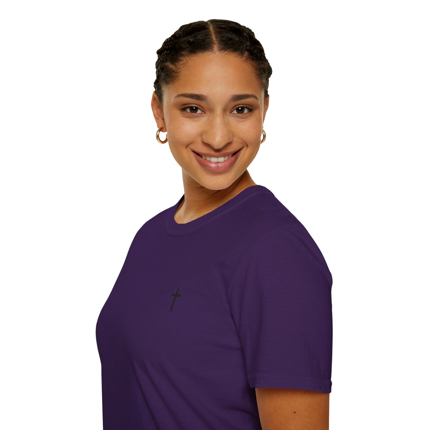 Unisex Christian T-Shirt with Black Cross (Gildan Product)