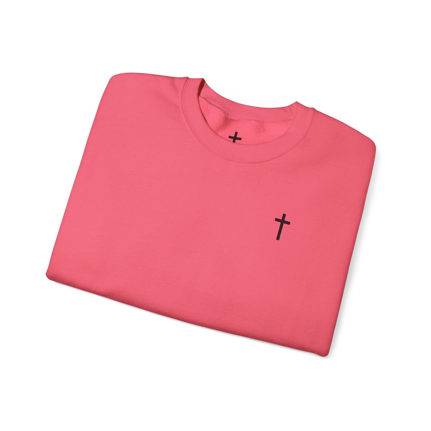 Unisex Simple Christian Heavy Blend Crewneck Sweatshirt with Black Cross (Gildan Product)