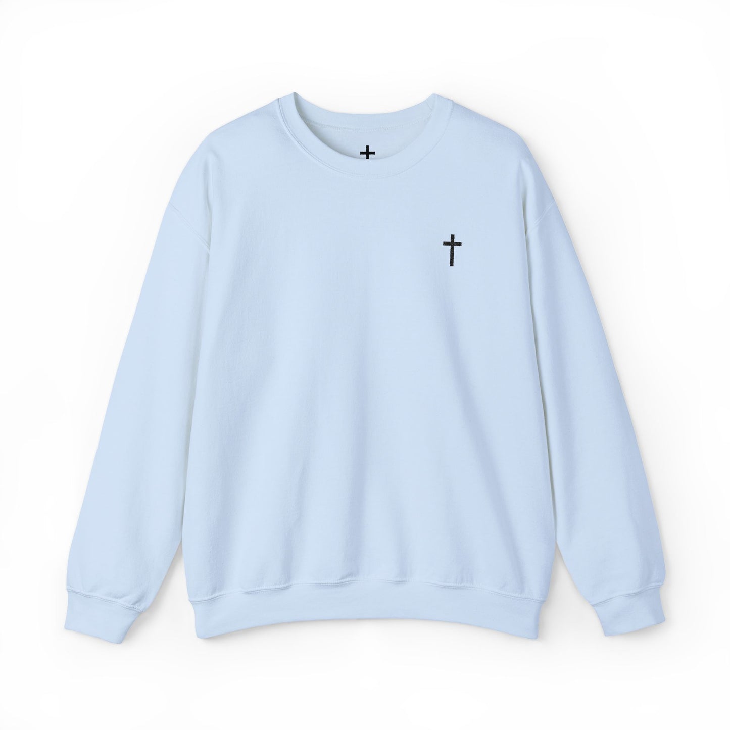 Unisex Heavy Blend™ Crewneck Sweatshirt with Embroidered Black Cross
