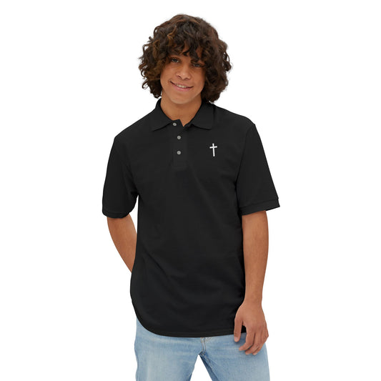 Men's Polo with White Cross