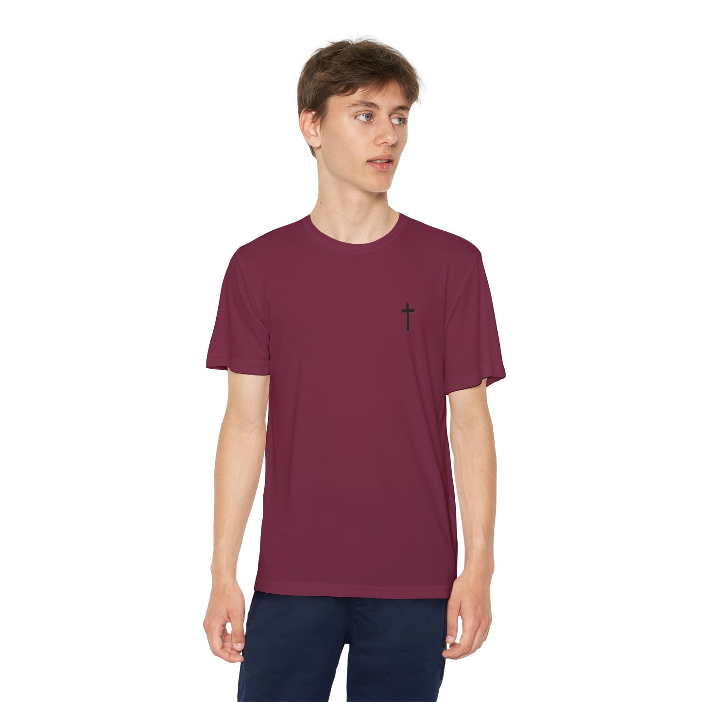 Youth Sport-Tek Tee with Black Cross