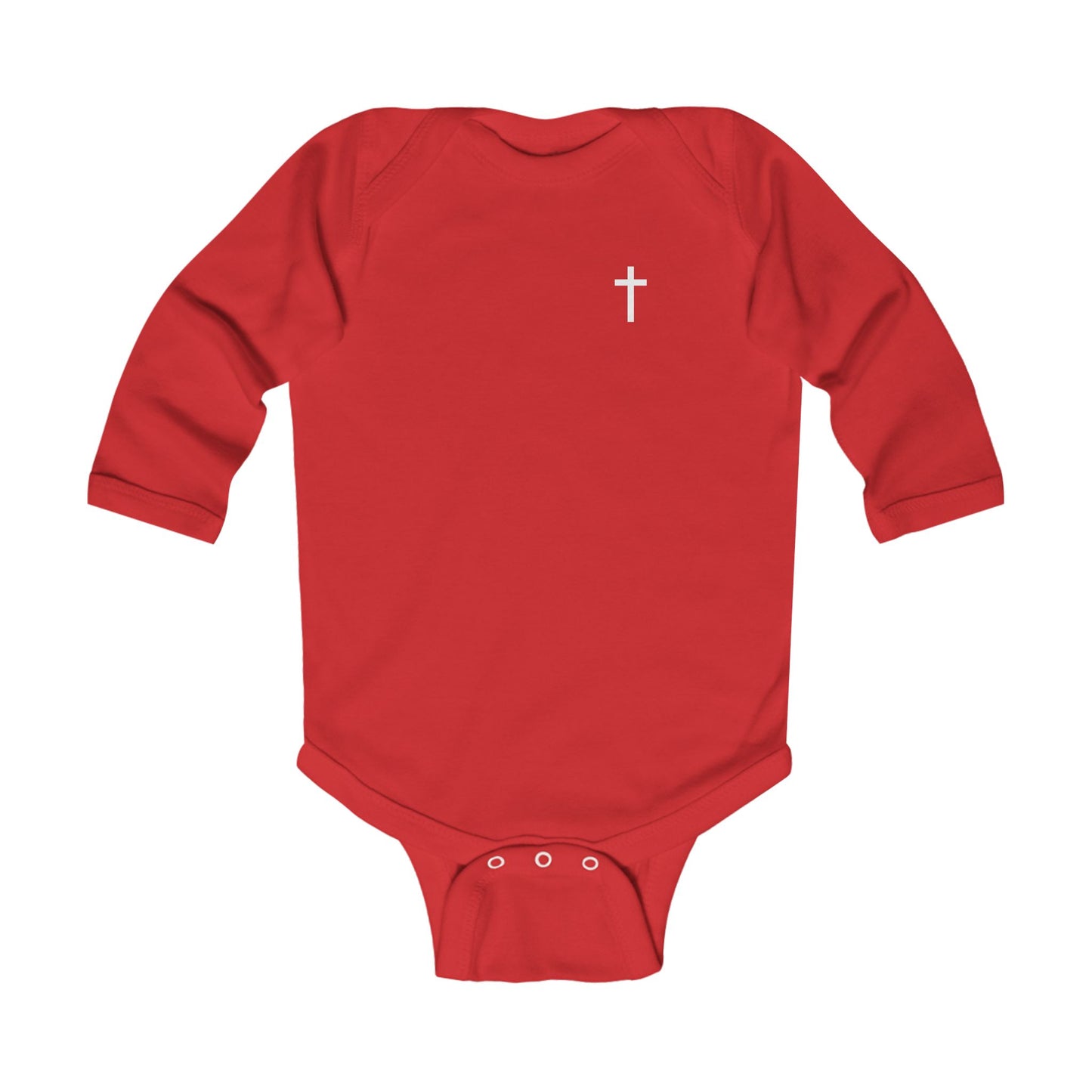 Infant Long Sleeve Onesie with White Cross