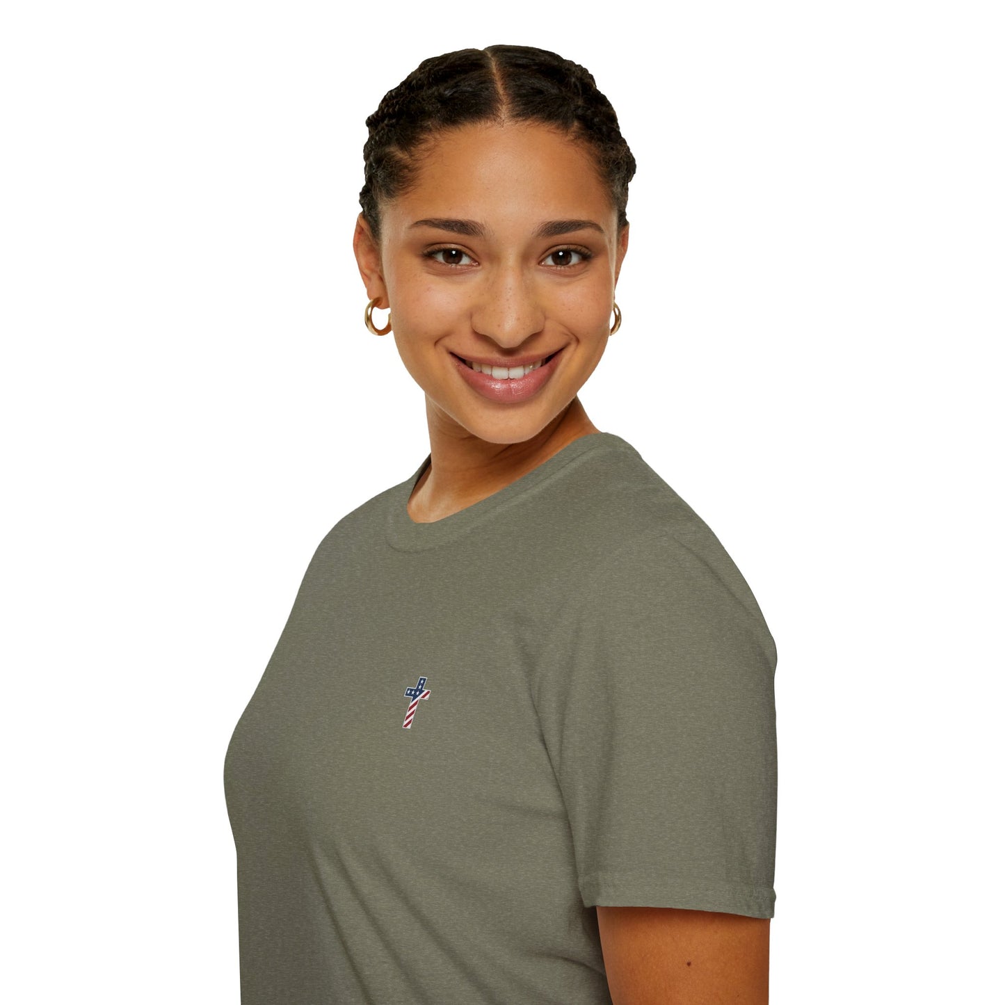 One Cross. One Nation, under God. Unisex Softstyle T-Shirt (no writing on back)