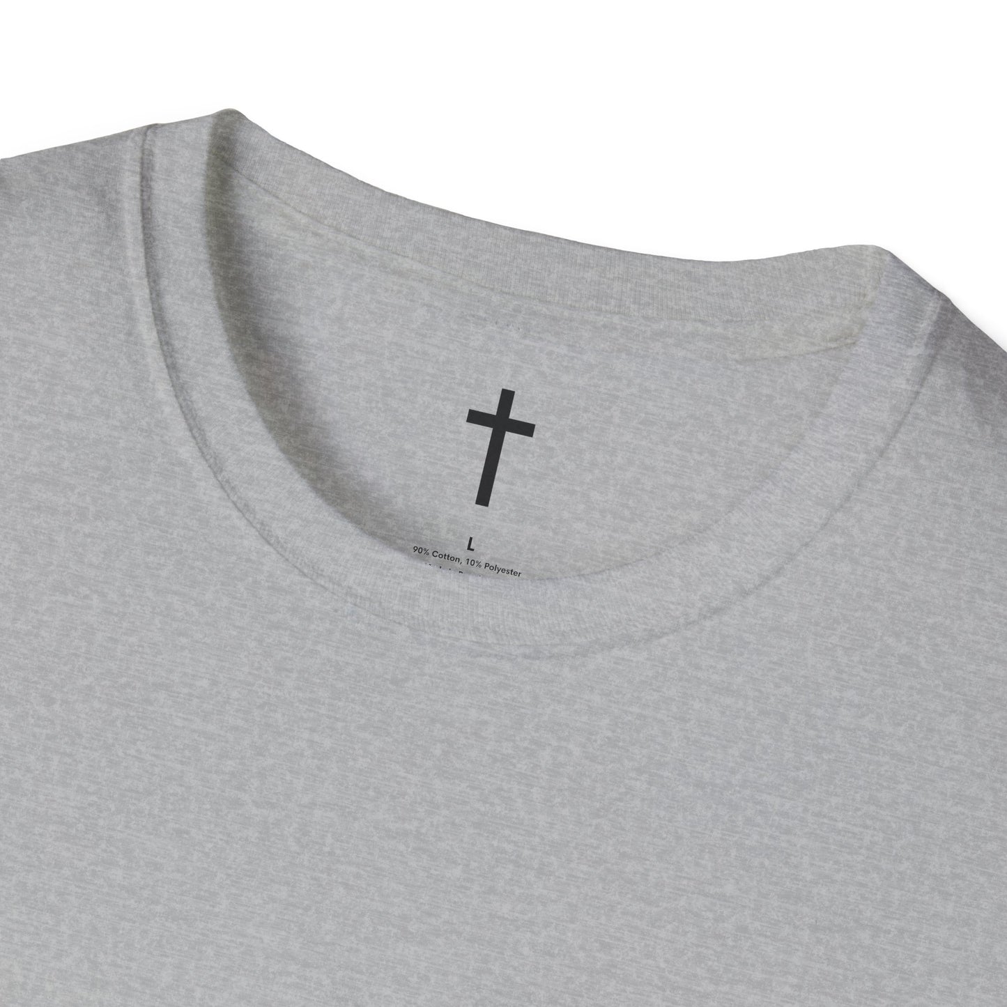 Unisex Christian T-Shirt with Black Cross (Gildan Product)