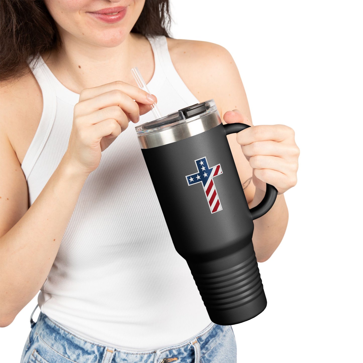 God Bless America Insulated Travel Mug, 40oz