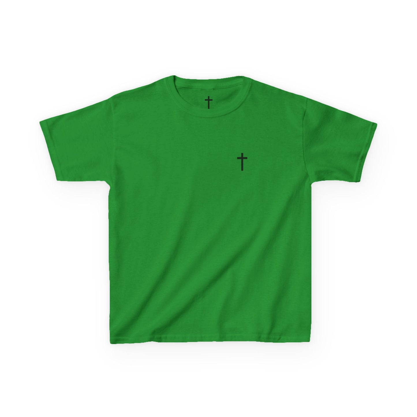 Kids Simple Christian T-Shirt with Black Cross (Gildan Product)
