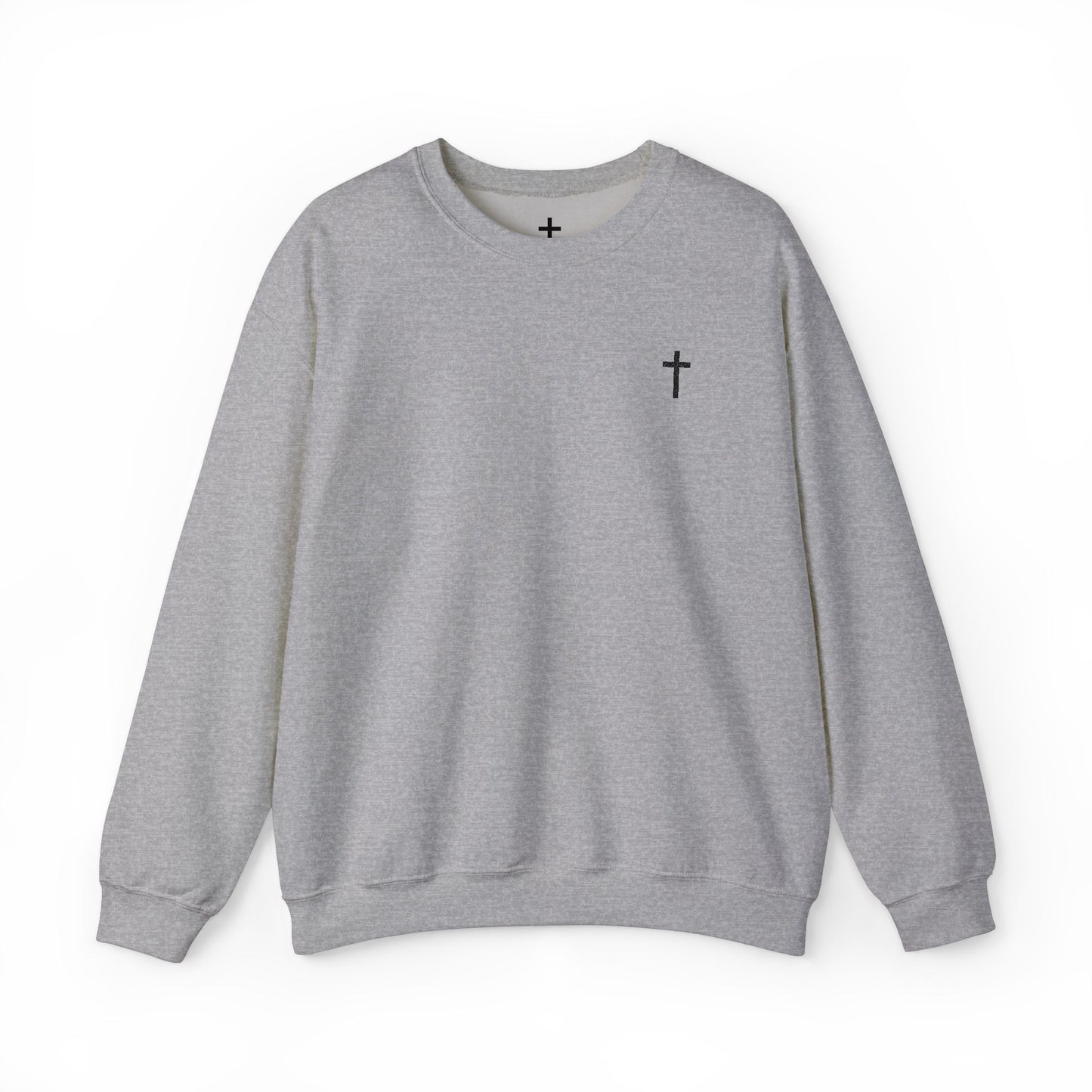 Unisex Heavy Blend™ Crewneck Sweatshirt with Embroidered Black Cross