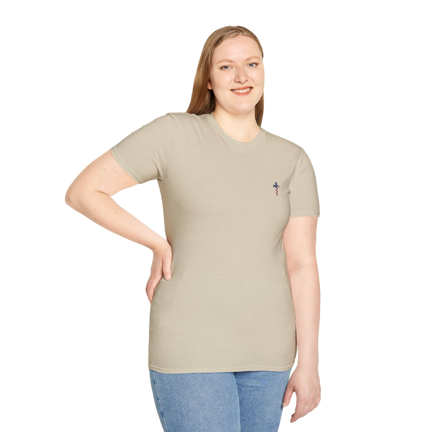 One Cross. One Nation, under God. Unisex Softstyle T-Shirt (no writing on back)