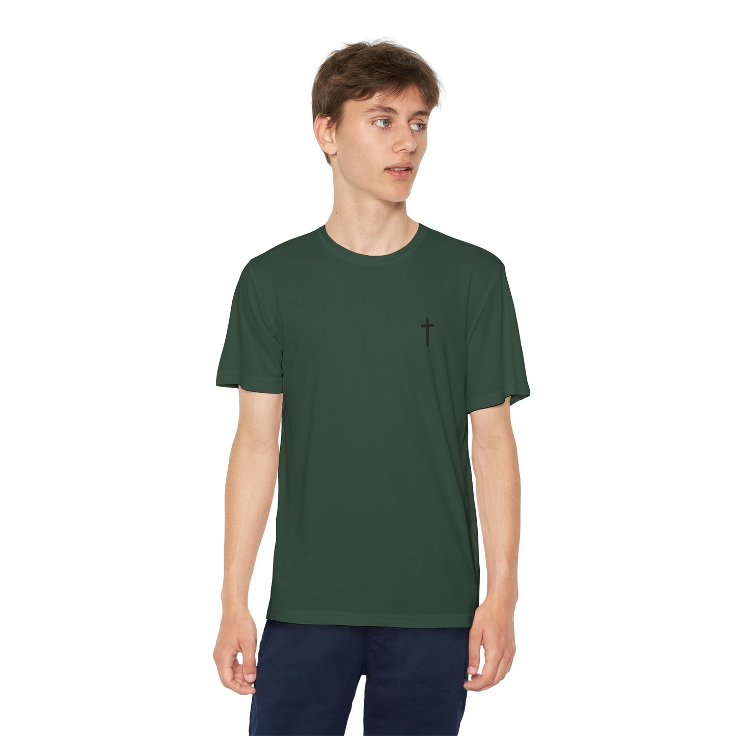 Youth Sport-Tek Tee with Black Cross