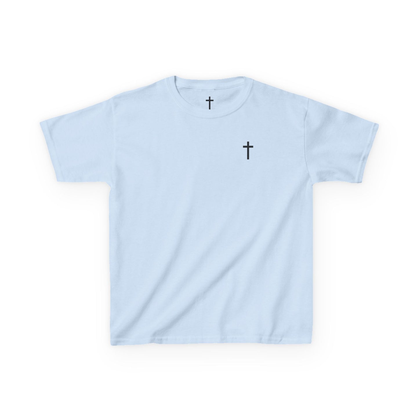 Youth Simple Christian T-Shirt with Black Cross (Gildan Product)
