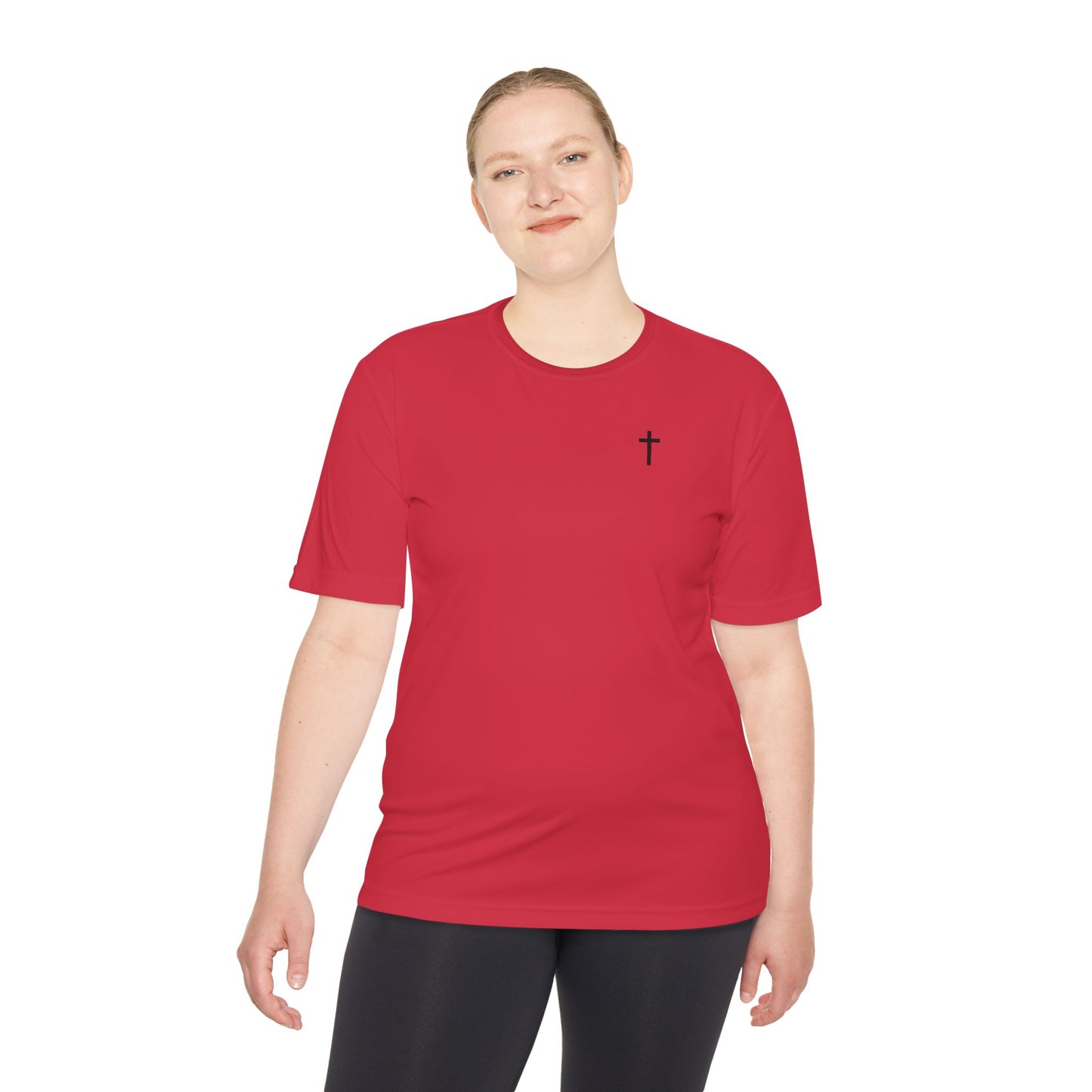 Sport-Tek Unisex Moisture Wicking Tee with Black Cross
